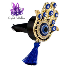 Load image into Gallery viewer, Hamsa Hand Silver Evil Eye Car Vent Clip
