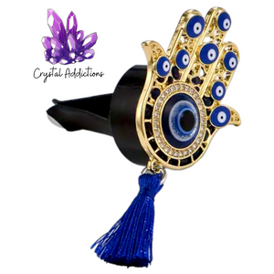 Hamsa Hand Silver Evil Eye Car Vent Clip