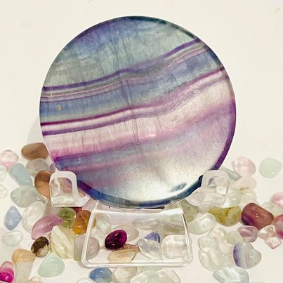 Rainbow Fluorite Disc #110