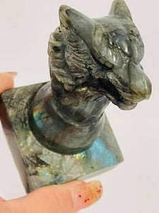 Labradorite Carved Wolf #34