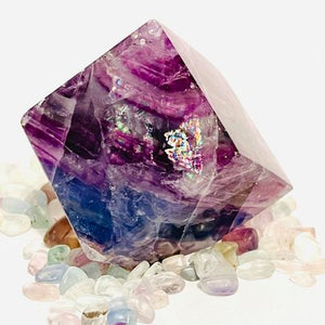 Rainbow Fluorite Cube #147