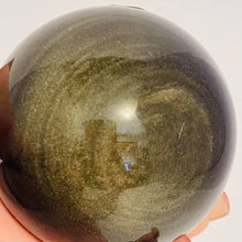 Load image into Gallery viewer, Golden Sheen Obsidian Sphere #148
