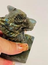 Load image into Gallery viewer, Labradorite Carved Wolf #184
