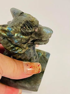 Labradorite Carved Wolf #184