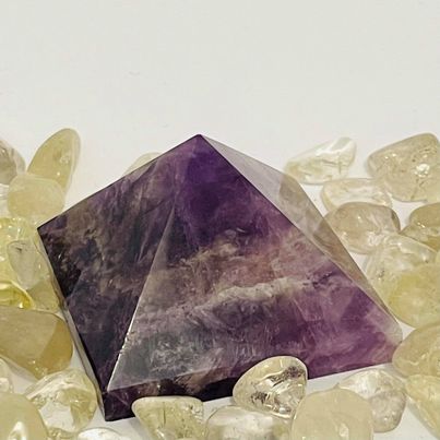 Chevron Amethyst Pyramid #190