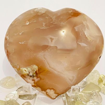 Flower Agate Heart # 30