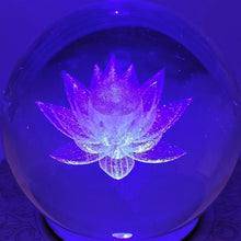 Load image into Gallery viewer, Glass Etched Sphere Lotus
