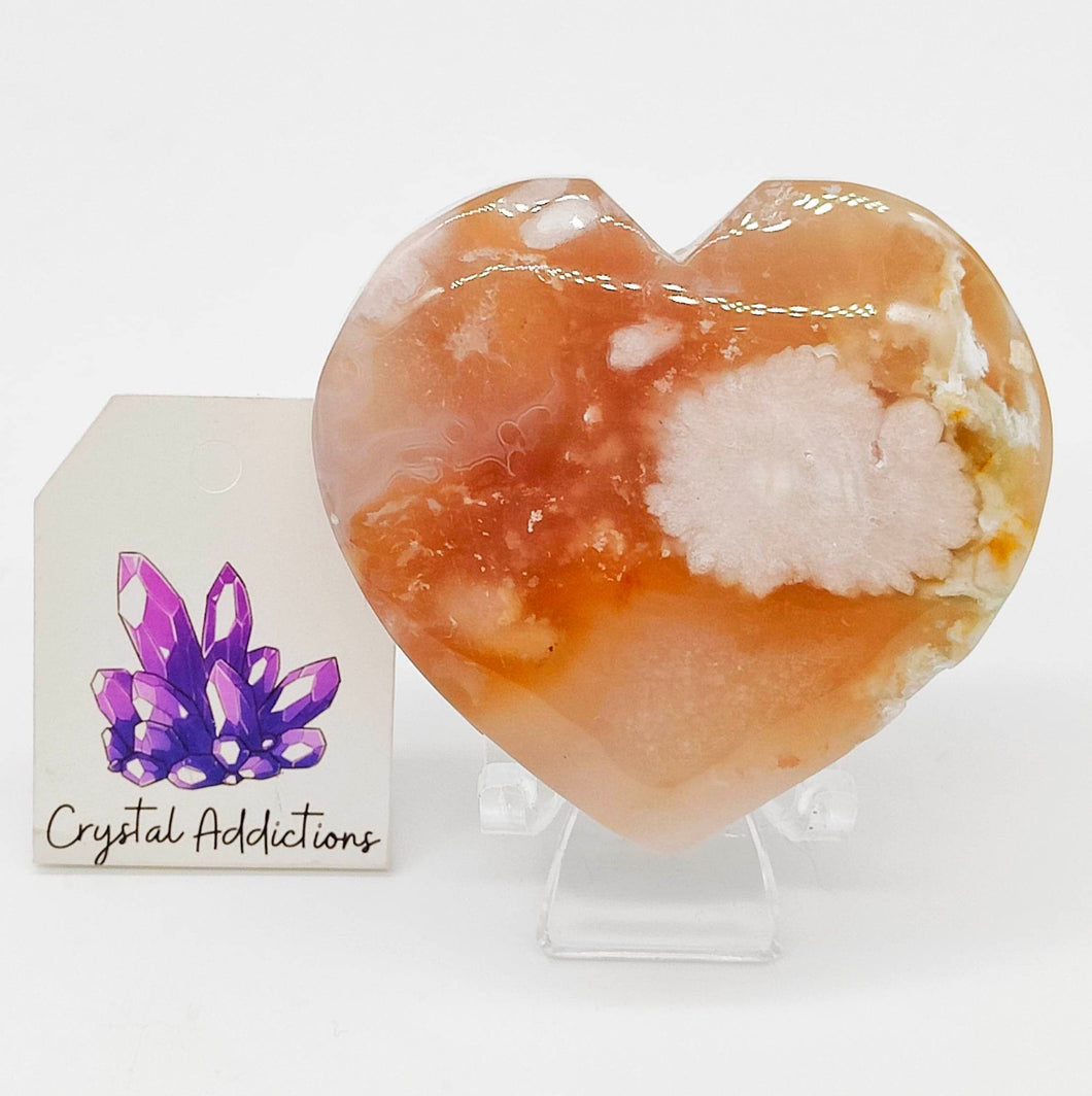 Flower Agate Heart # 95