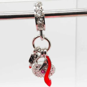 Pandora Inspired Charms - Silver Red