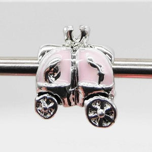 Pandora Inspired Charms - Silver Pink