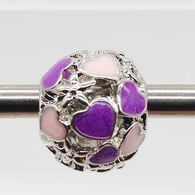 Pandora Inspired Charms - Silver Purple