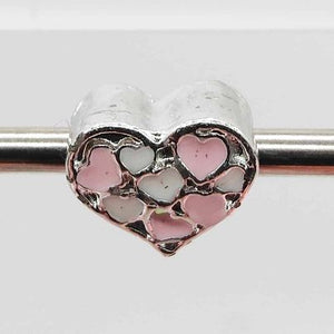 Pandora Inspired Charms - Silver Pink