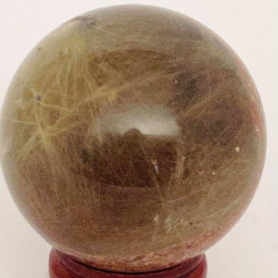 Scenic Garden Quartz with Golden Rutile Sphere #52