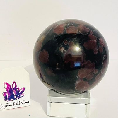 Garnet with Arfvedsonite Sphere # 80