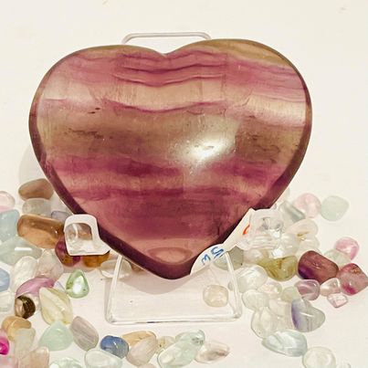 Rainbow Fluorite Heart #8