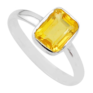 Citrine Octagon Ring # 99