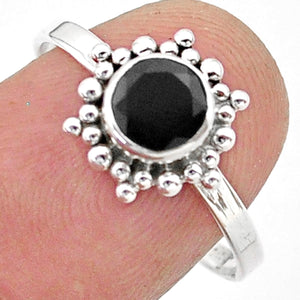 Black Onyx Solitaire Ring # 76