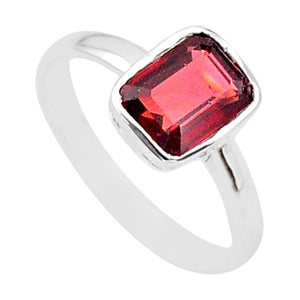 Garnet Sterling Silver Ring # 44