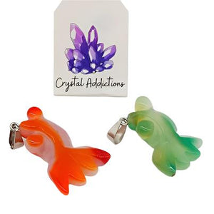 Agate Goldfish Pendants