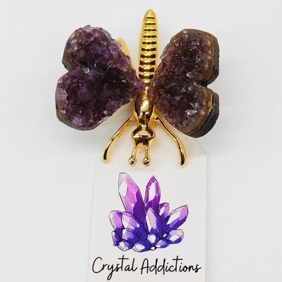 Amethyst Druzy Cluster Butterfly # 157