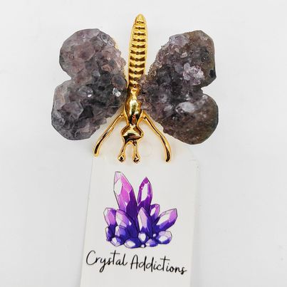 Amethyst Druzy Cluster Butterfly # 40