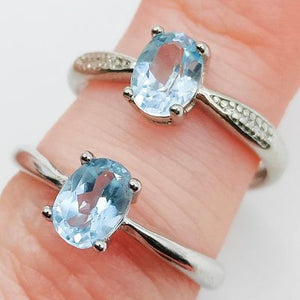 Aquamarine Adjustable Oval Ring