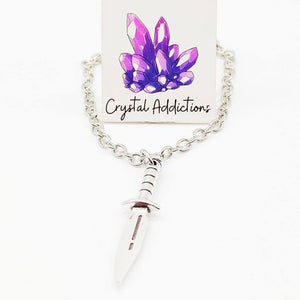 Athame Dagger Pendant + Silver Chain