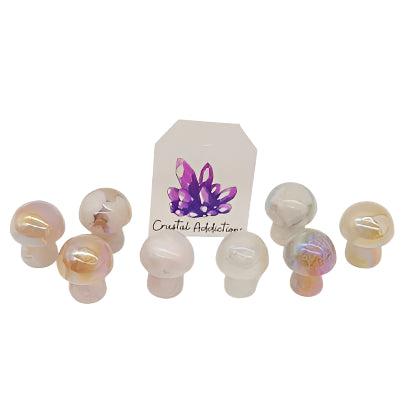 Aura Flower Agate Mini Mushroom