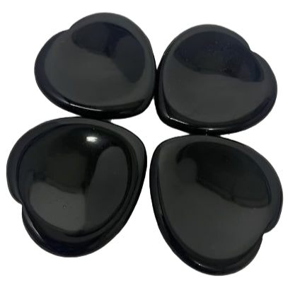 Black Obsidian Heart Thumbstone