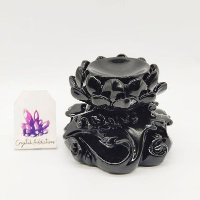 Black Resin Lotus Stands