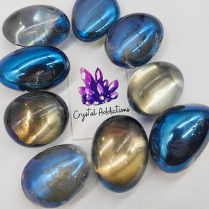 Blue Aura Quartz Tumbles