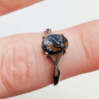 Blue Pietersite Adjustable Ring