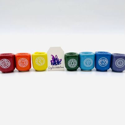 Ceramic Chakra Wish Candle Holders