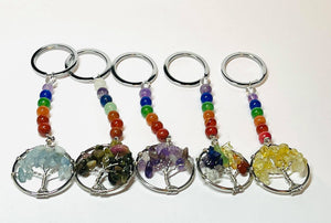 Chakra Tree of Life Keychain - Amethyst