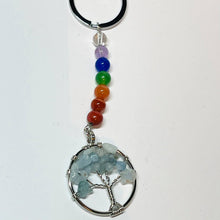 Load image into Gallery viewer, Chakra Tree of Life Keychain - Aquamarine
