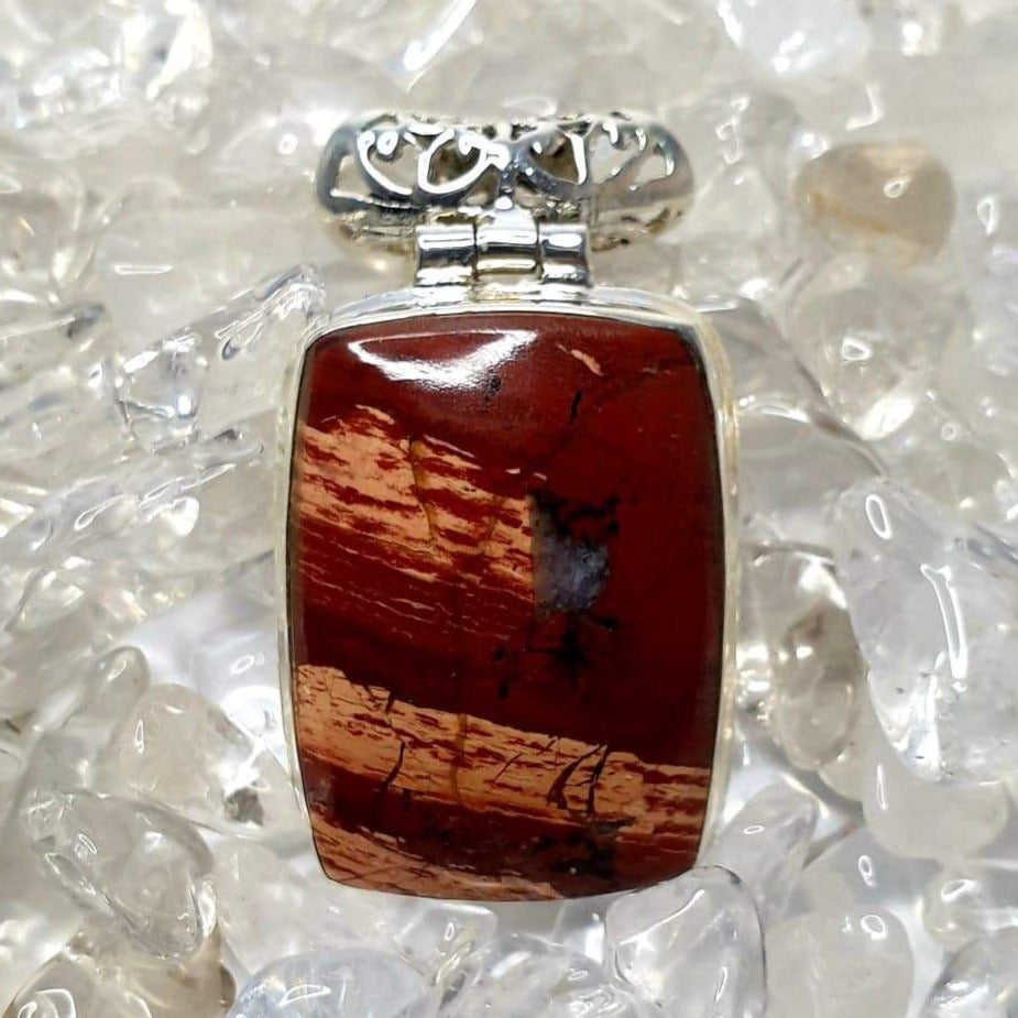 Brecciated Red Jasper Sterling Silver Pendant #1