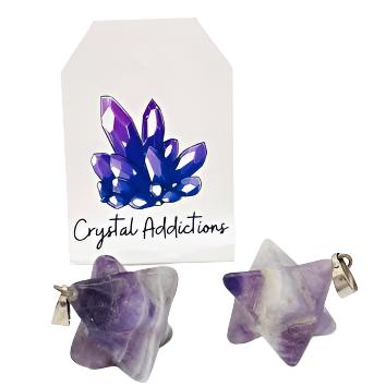 Chevron Amethyst Merkaba Pendant