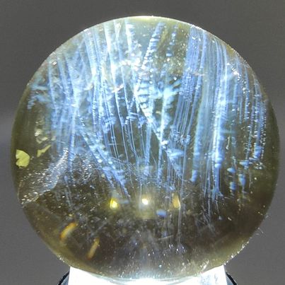 Citrine Blue Feather Needle Sphere # 103