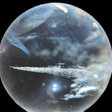 Load image into Gallery viewer, Clear Quartz Blue Feather Needle Sphere # 47
