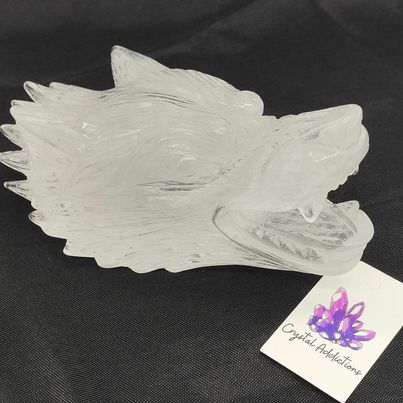 Clear Quartz Wolf Head # 179