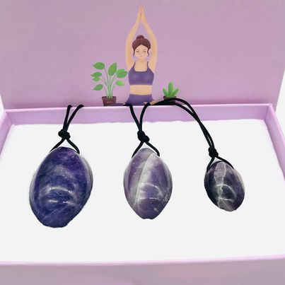 Chevron Amethyst Yoni Eggs Set