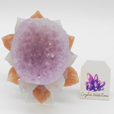 Druzy Agate Amethyst Lotus Flower # 184