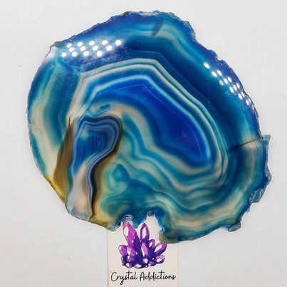 Dyed Blue Agate Slice # 158