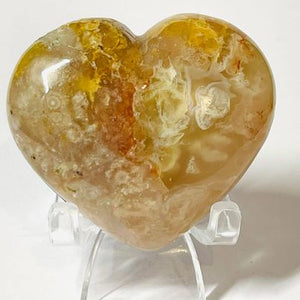 Flower Agate Heart # 103