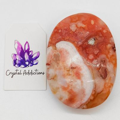 Flower Agate Palm Stone # 95