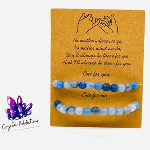 Friendship Bracelet 6mm Set - Blue Aventurine