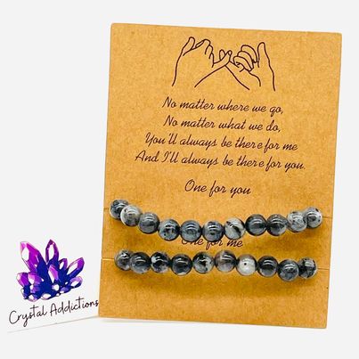 Friendship Bracelet 6mm Set - Larvikite