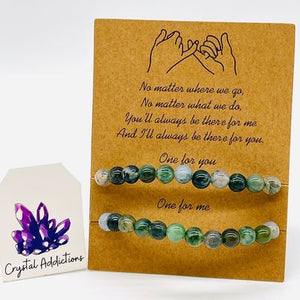 Friendship Bracelet 6mm Set - Moss Agate