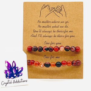 Friendship Bracelet 6mm Set - Red Agate