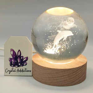 Glass Etched Spheres + USB Light Up Stand (7 variants)